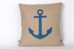 Coussin lin / Ancre Bleue - 40x40cm – Image 3