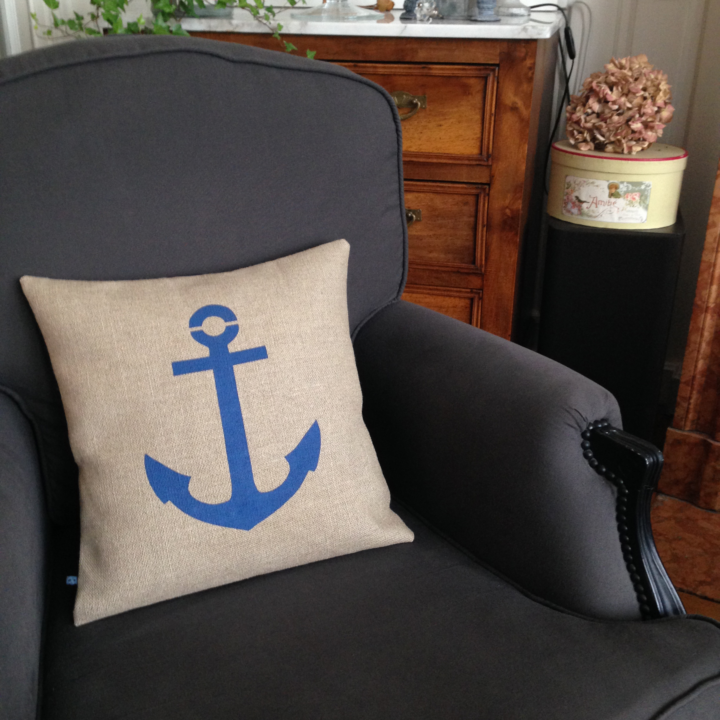 adf-coussin-ancre-bleu-4 Coussin lin / Ancre Bleue - 40x40cm – Image 1