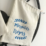 Pochon lin " Mes petits trésors" - Bleu – Image 5