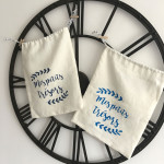 Pochon lin " Mes petits trésors" - Bleu – Image 4