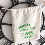 Pochon lin " Mes petits trésors" - Vert – Image 2