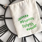 Pochon lin " Mes petits trésors" - Vert – Image 3