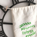 Pochon lin " Mes petits trésors" - Vert – Image 5