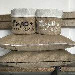 Fourre-tout lin / Mon Petit Bazar - Noir – Image 2