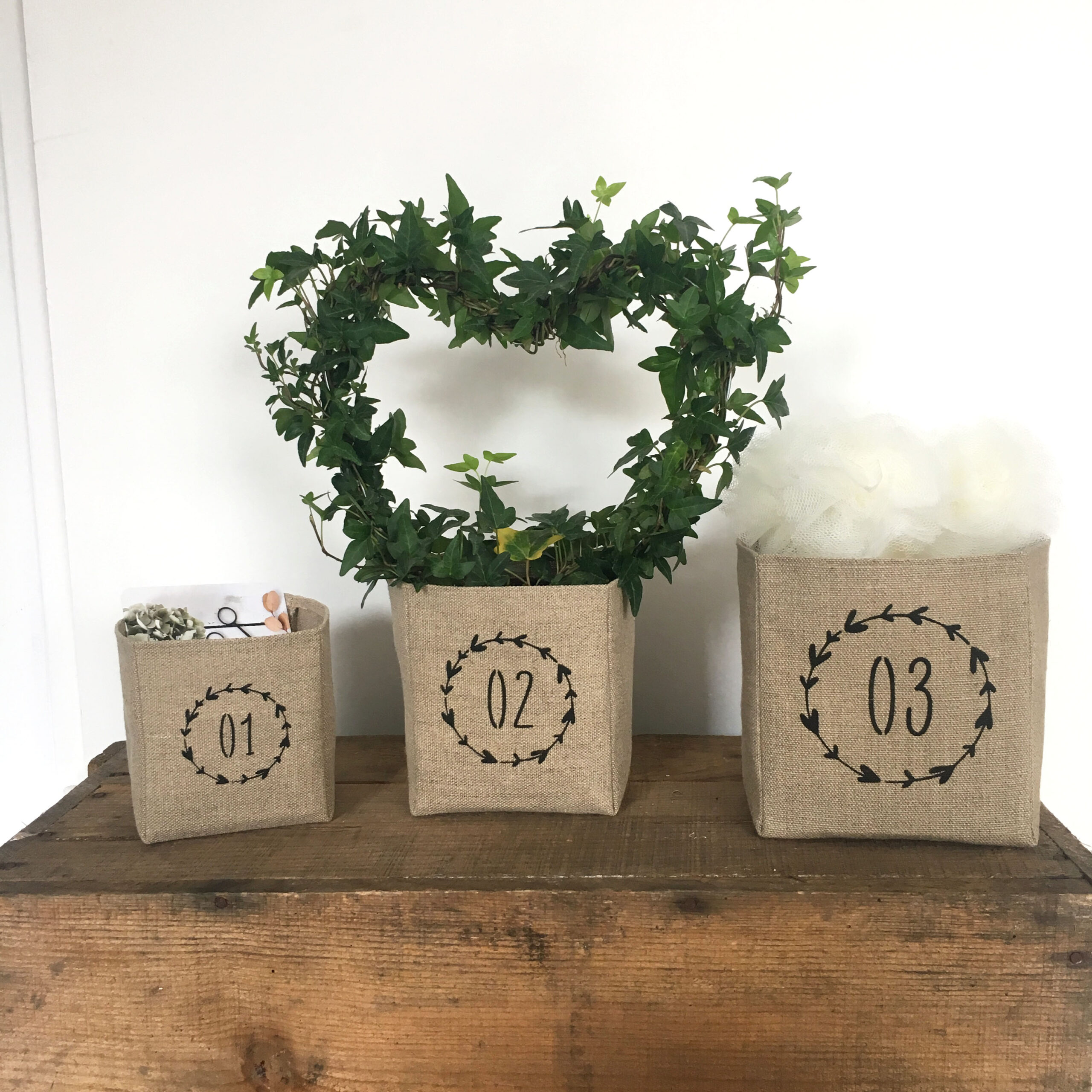 adf-triopanierchiffre Paniers numérotés en lin – Image 1