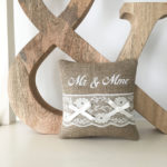 Coussin alliances Mr & Mme - Dentelle écru