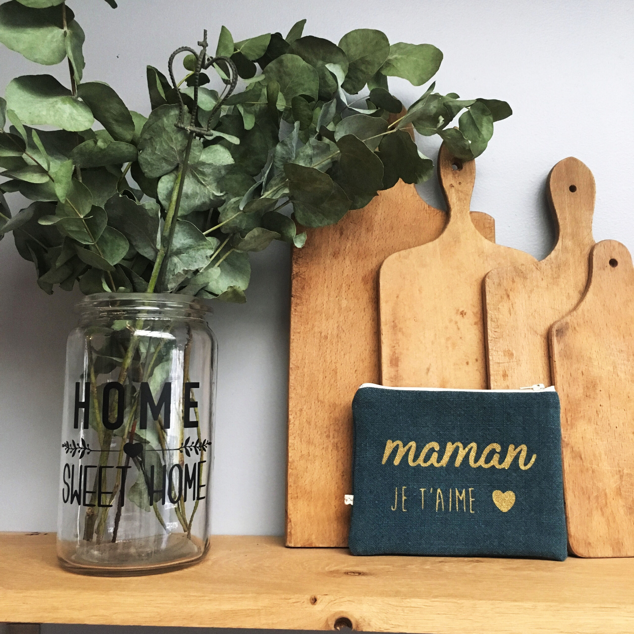 Pochette "Maman Je t'aime" - Lin bleu