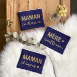 Fête des mères 2020 / Pochettes "Maman" BLEU MARINE