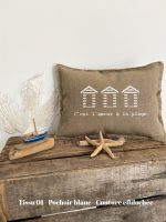 Coussin " C'est l'amour à la plage "